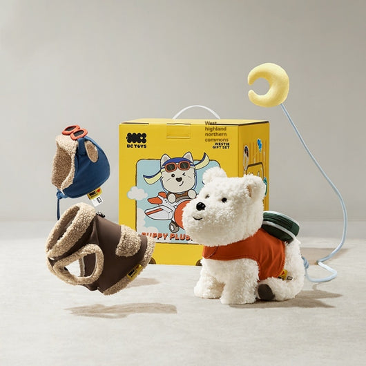 Peluche Cachorro West Highland - Caja Regalo Ideal para Bebés