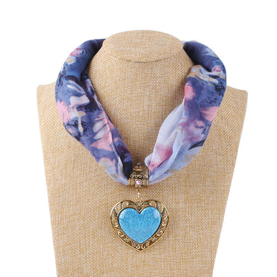 Collar Bufanda Étnico Corazón de Durazno para Mujer - Image 17