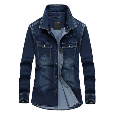 Camisa Denim de Manga Larga para Hombre - Estilo Casual Outdoor - Image 7