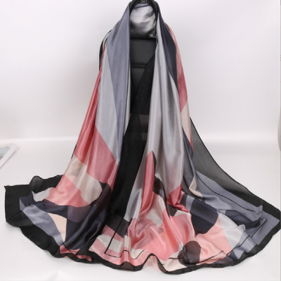 Pañuelo de Seda Simulada con Protección Solar para Mujer - Image 3