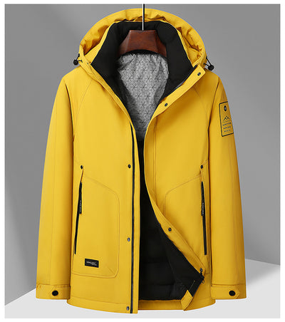 Chaqueta Impermeable con Capucha de Plumón de Pato Blanco - Image 13