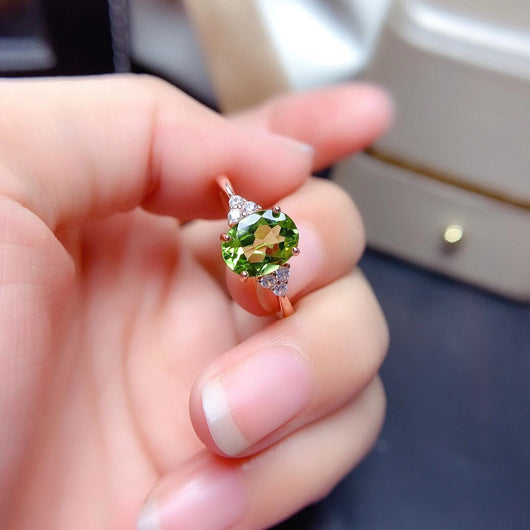 Anillo Peridoto para Mujer con Circón - Diseño Elegante y Sofisticado - Image 9