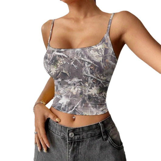 Top Tubo Estampado Retro para Mujer - Tirantes Finos Verano - Image 5