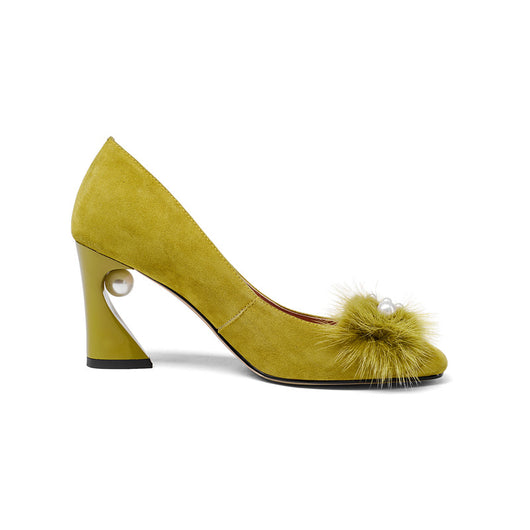 Zapatos de Cuero para Mujer con Tacón Grueso y Detalles de Perlas y Strass - Image 5