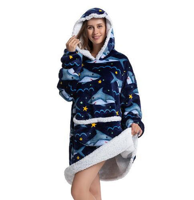 Pijama Sudadera con Capucha y Manta - Abrigo Cálido Versátil - Image 25