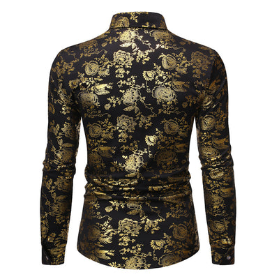 Camisa Casual de Hombre con Estampado Metalizado y Solapa - Image 5