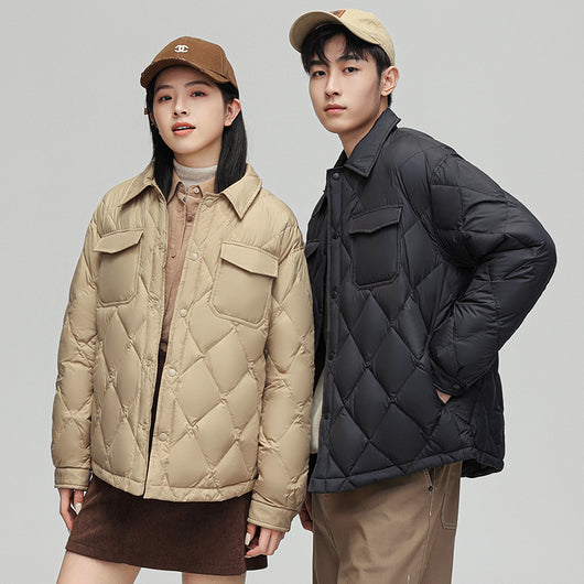 Chaqueta Corta Acolchada con Solapa para Hombre
