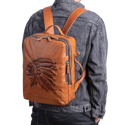 Mochila de Cuero Genuino para Hombre - Primera Capa - Image 14