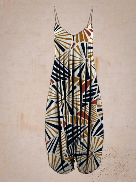 Jumpsuit Holgado con Estampado Étnico y Tirantes para Playa - Talla Plus - Image 15
