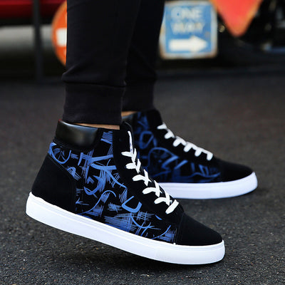 Zapatillas Altas de Lona para Hombre - Estilo Casual con Cordones - Image 13