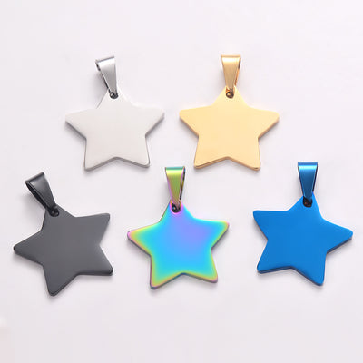 Dije Estrella de Cinco Puntas en Acero Titanio - Collar Colgante Minimalista - Image 11