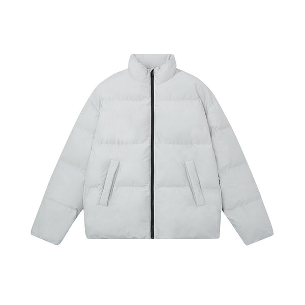 Chaqueta de Plumas de Pato Blanco para Hombre con Cuello de Pie