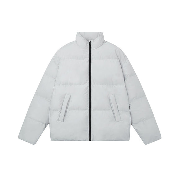 Chaqueta de Plumas de Pato Blanco para Hombre con Cuello de Pie