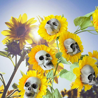 Decoración de Halloween Girasol Calavera - Flor Artificial para Jardín y Hogar - Image 4