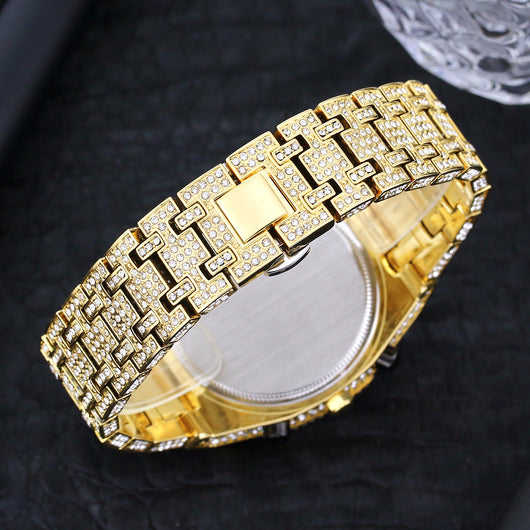 Reloj Deportivo de Cuarzo para Hombre con Tres Ojos y Cronógrafo de Diamantes - Image 11