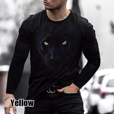 Playera Suelta Cuello Redondo Cabeza de León Negra para Hombre - Image 16