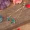 Stone Bead Pendant Women Paved Sun Flower BlueApatite Bracelet