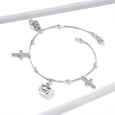 Pulsera Calavera Skull Cross para Mujer - Estilo Personalidad - Image 3