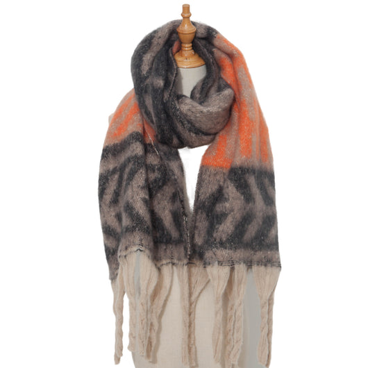 Pashmina de Otoño Invierno con Borlas - Tejido Grueso Europeo Estilo Moderno - Image 26