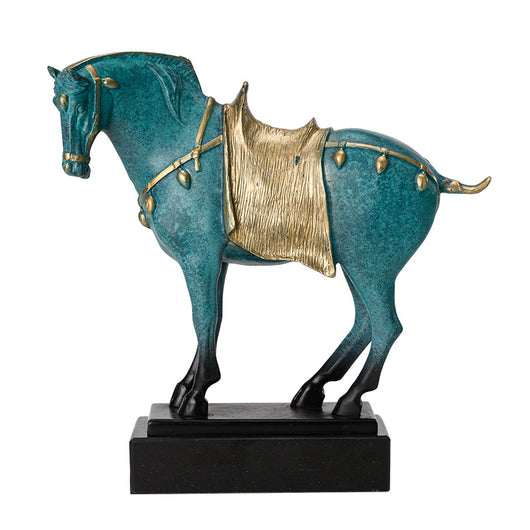 Decoración de Caballo en Cobre Puro Estilo Sancai - Image 4