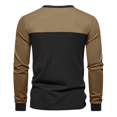 Camiseta Base Retro de Bloques de Color Manga Larga para Hombre - Image 12