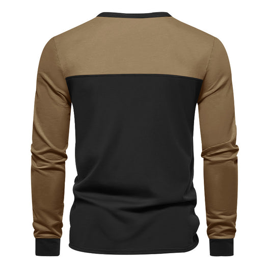 Camiseta Base Retro de Bloques de Color Manga Larga para Hombre - Image 12