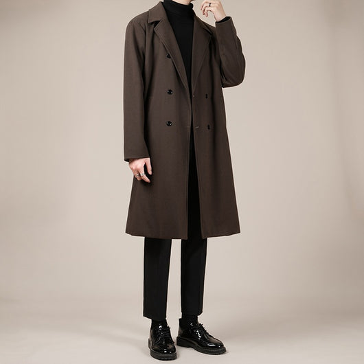 Abrigo de Lana Coreano Largo para Otoño e Invierno - Image 7