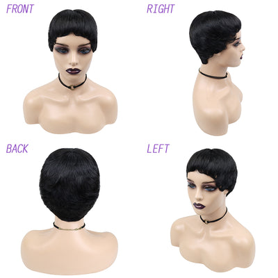 Peluca Corta Rizada Negra para Mujer - Image 7