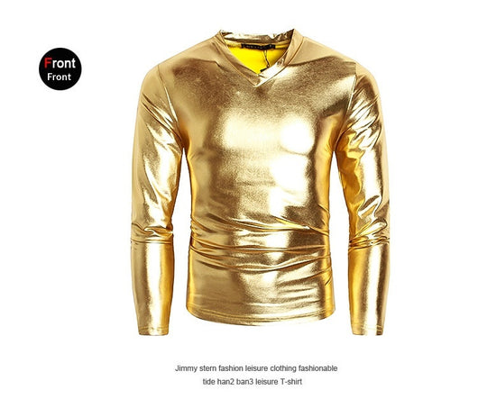 Playera Base V-Neck Brillante de Manga Larga para Hombre - Image 10