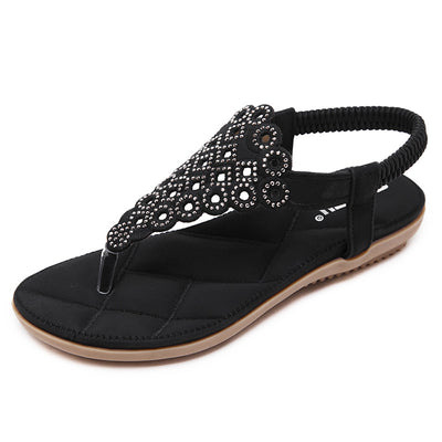 Sandalias Japonesas Verano Mujer Bordado Strass Talla Grande Cómodas - Image 11