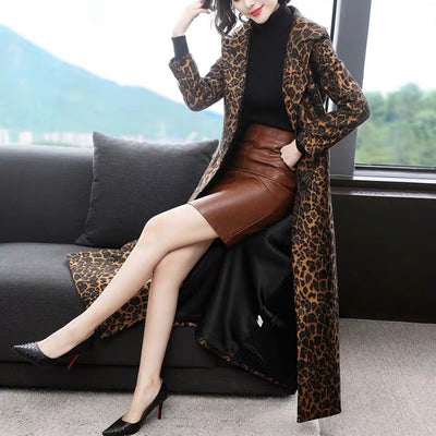 Chaqueta Larga Leopardo para Mujer - Estilo Sofisticado