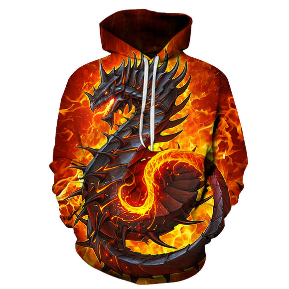 Sudadera con Estampado 3D Llamas Digitales Multicolor