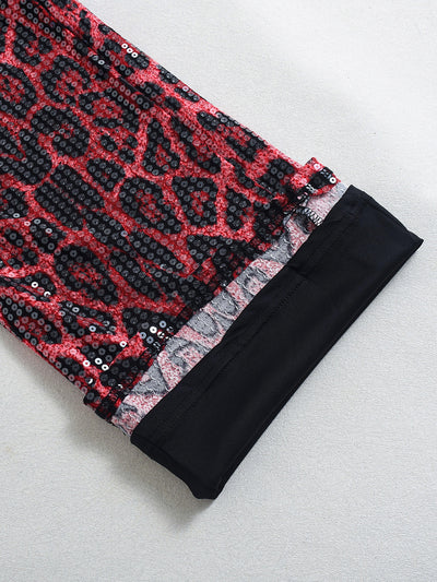 Pantalones Rectos Estampado Leopardo con Lentejuelas - Diseño Europeo - Image 12