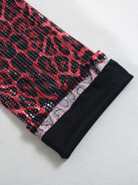 Pantalones Rectos Estampado Leopardo con Lentejuelas - Diseño Europeo - Image 12