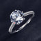 Anillo de Plata Esterlina para Mujer con Diamante Simulado Redondo 2g