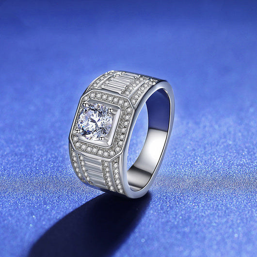 Anillo Cuadrado en Oro Blanco con Micro Engastes - Image 7