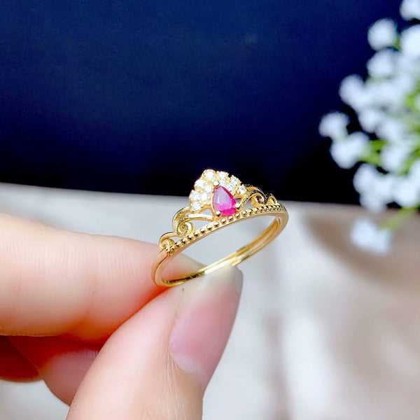 Anillo Gota de Agua Oro Platinado Ajustable