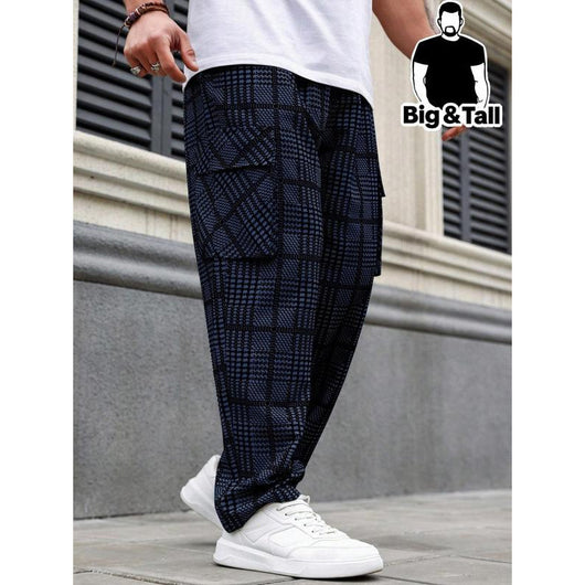 Pantalón de Talla Grande para Hombre con Estampado Escocés y Cintura Ajustable - Image 5