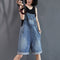 Pantalón Corto Overol Denim Suelto para Mujer