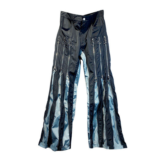 Pantalones Casuales Anchos con Bloques de Color y Ajuste de Cremallera - Image 6