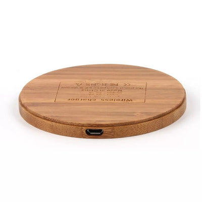 Cargador Inalámbrico 10W Bambú Natural con Diseño Moderno - Image 3