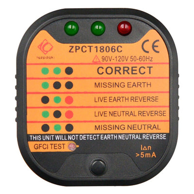 Probador de Enchufes con Detector de Polaridad y Fugas a Tierra - Image 2