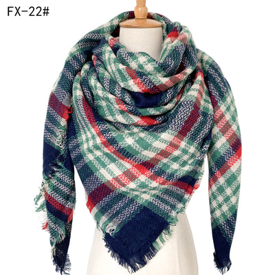 Bufanda Reversible a Cuadros Multicolor con Tacto Cachemira - Image 24