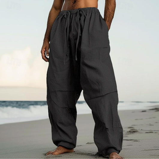 Pantalones Rectos de Playa Lisos - Cómodos para el Día a Día - Image 7