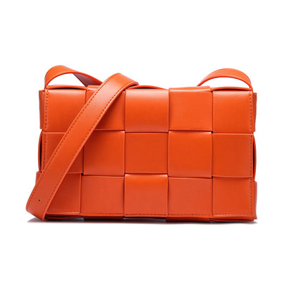 Bolsa Crossbody de Cuero Tejido Vintage con Asa Simple - Image 8
