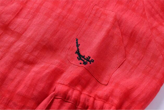 Vestido Largo de Lino y Algodón con Cuello en V y Bordado Jacquard Literario - Image 14