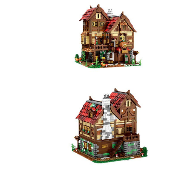 Maqueta Medieval de Pub - Bloques de Construcción Puzzle 3D