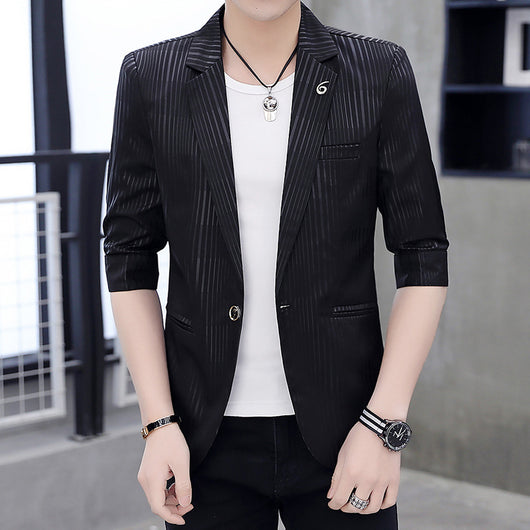 Blazer Casual Hombre Rayas Slim Fit Moderno Juvenil - Image 3