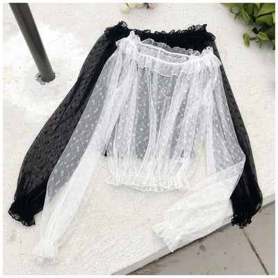 Blusa de Encaje con Volantes y Mangas Largas - Image 15