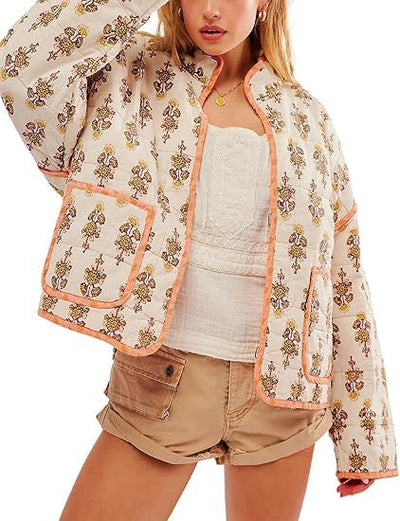 Abrigo de Algodón Estampado para Mujer - Otoño e Invierno - Image 4